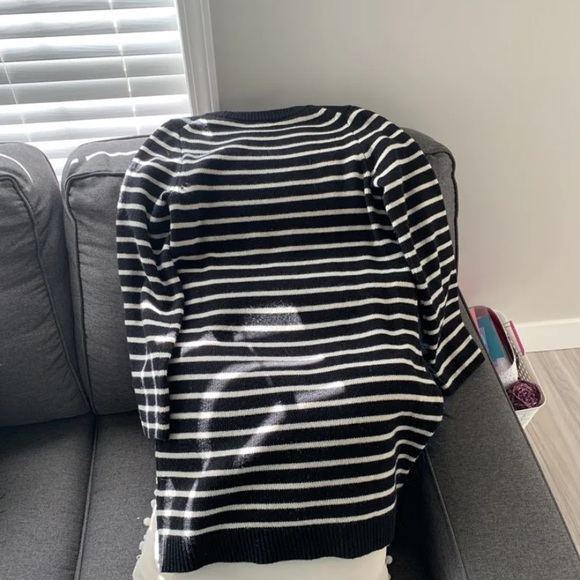 Madewell Striped Button Sleeve Merino wool sweater dress. - Picture 3 of 3